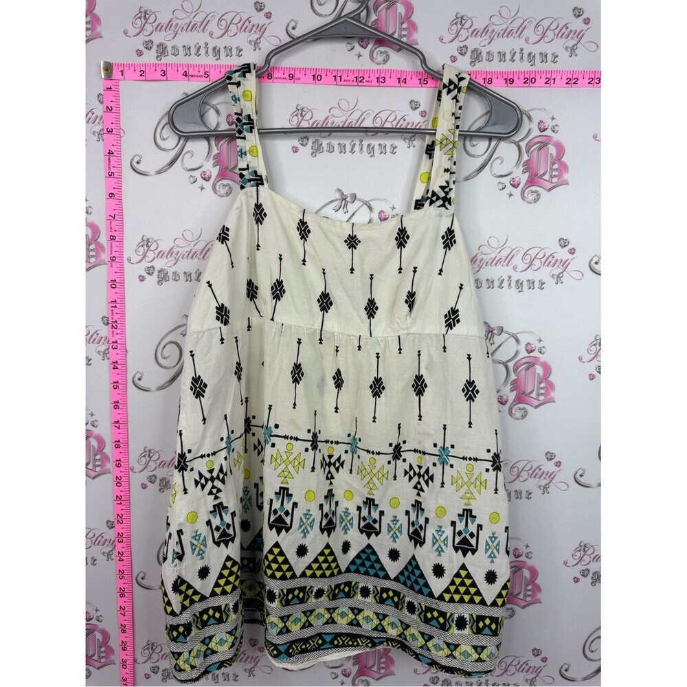 Nitrogen tank Women’s Cream Printed Tribal-Accent Camisole Tank